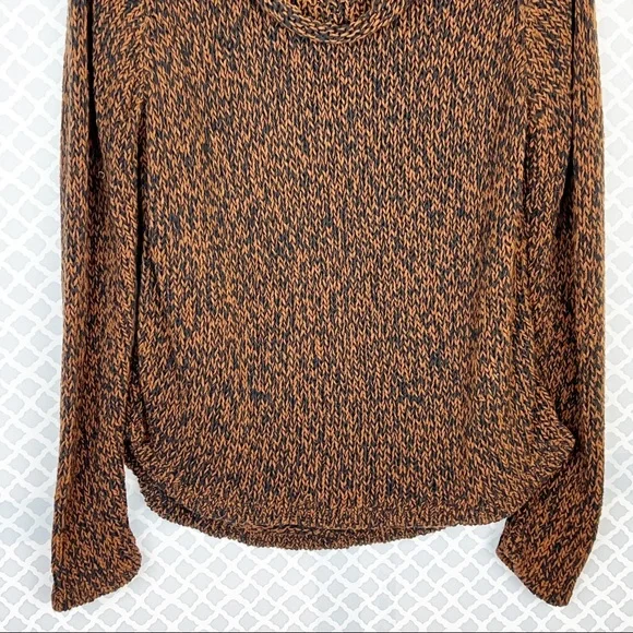 NWOT Eileen Fisher Marled Organic Cotton Blend Funnel-neck Sweater In Nutmeg - Picture 6 of 11